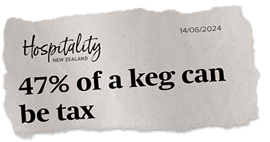 Hospitality NZ: 47% of a keg can be tax